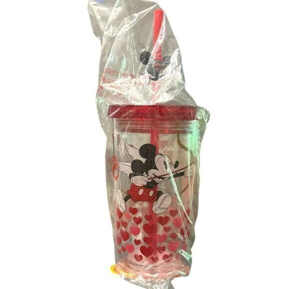 Disney Tumbler Mickey Minnie Mouse Love Hearts Valentine’s Day NEW